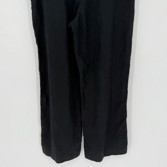 Athleta Retreat Linen High Rise Wide Leg Pants Black Women Large 851038 - Picture 6 of 13